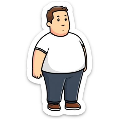 joyful plus-size white American man sticker