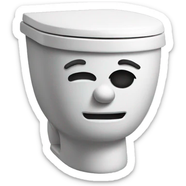 toilet with mans head sticking out sticker