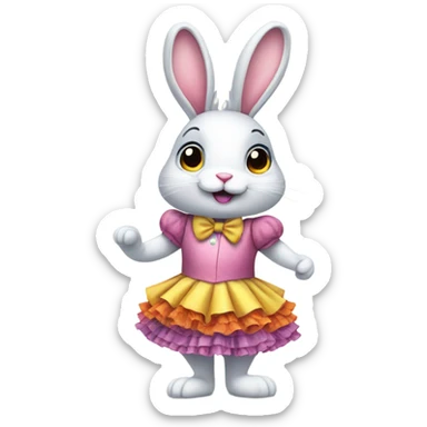 Bunny wearing a dress  sticker
