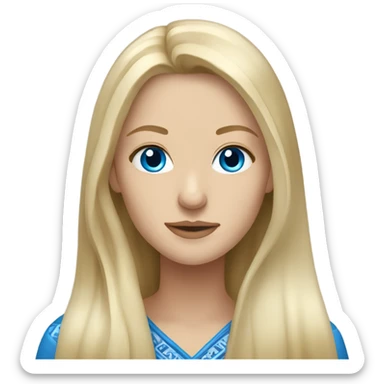 Blonde Slavic women with long hair and blue eyes  sticker