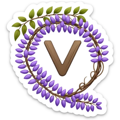 emoji check mark made out of wisteria vine sticker