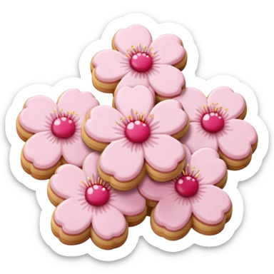 Cherry blossom shaped cookies  sticker
