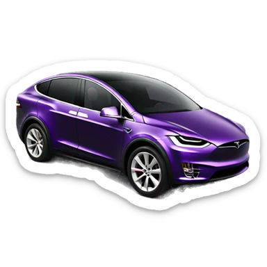 Purple Tesla model X  sticker