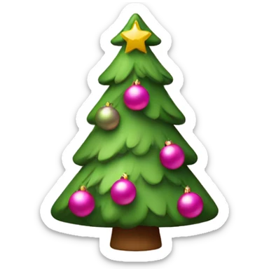 Christmas tree with pink decorations  sticker
