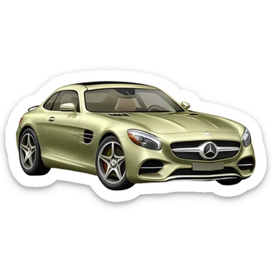 Pale olive Mercedes  sticker