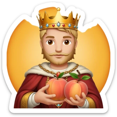 handsome king and peach sticker