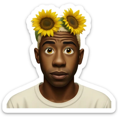 Tyler the creator with a sunflowers back sticker