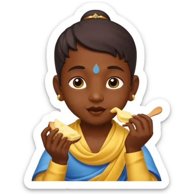 Little Krishna eating butter  sticker