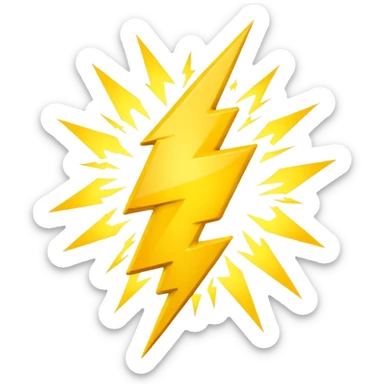 lightning flash yellow sticker
