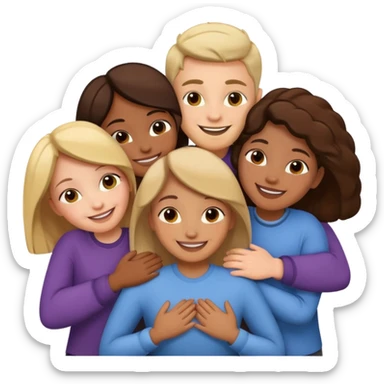 people hugging each other sticker