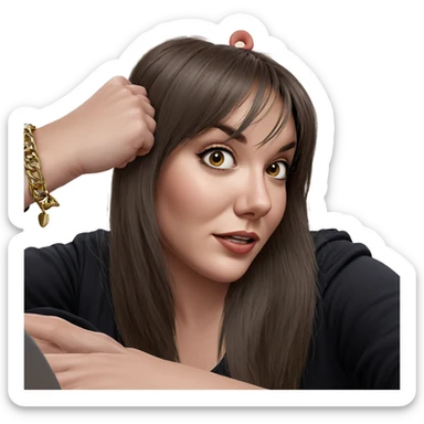 realistic portrait of girl sticker