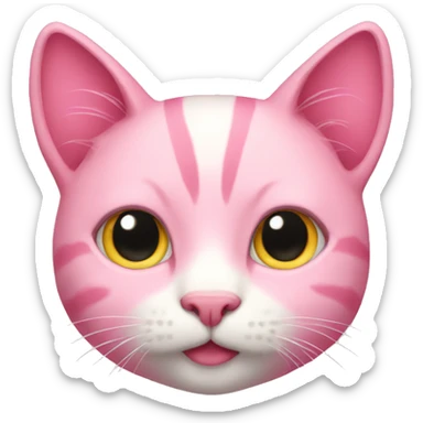 pink cat sticker