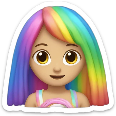 coeur arc en ciel sticker