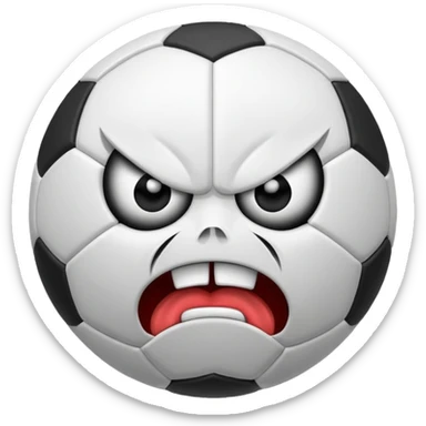 BALON DE FUTBOL CON CARAS ENFADOS sticker