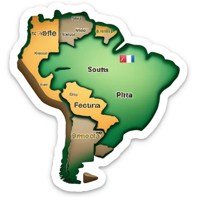 South America map sticker