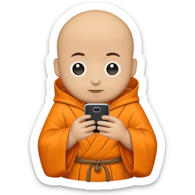 a mobile Phone in a monk orange robe sticker