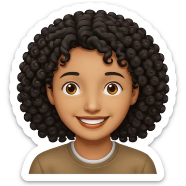 fat person emoji but make him brown skin and curly black hair sticker