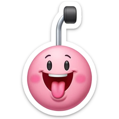 happy emoji face with tongue sticking out to the side, tongue is swinging and moving side to side sticker