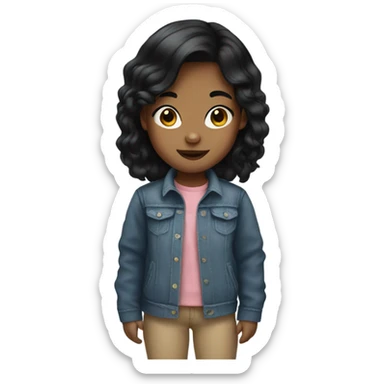 a kid girl with black hair sticker