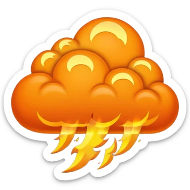 thunder cloud fire sticker
