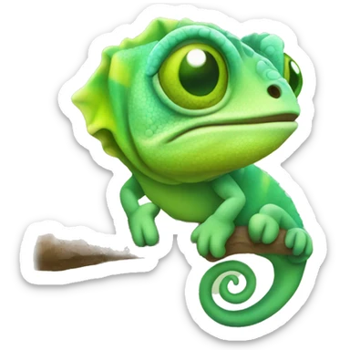 Cute chameleon sticker
