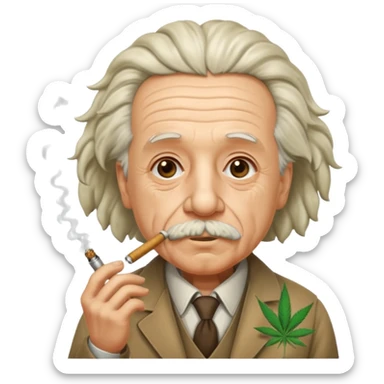 Einstein smoking weed sticker