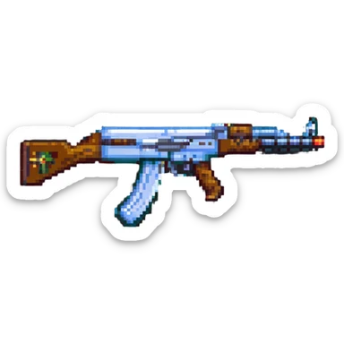 pixel art AK-47 rifle sticker
