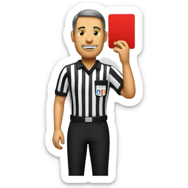 referee holding red card sticker