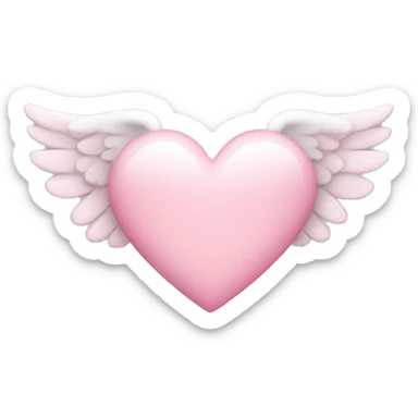 light pink heart with angel wings  sticker