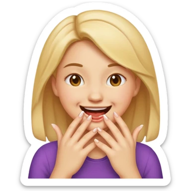 Basic emoji girl biting her nails sticker