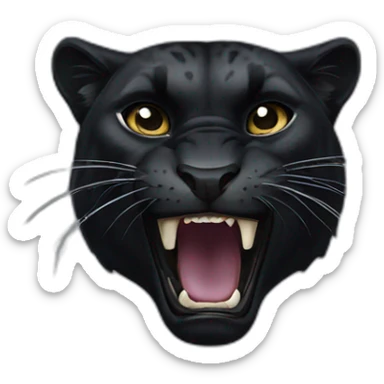 Black panther roar emoji sticker