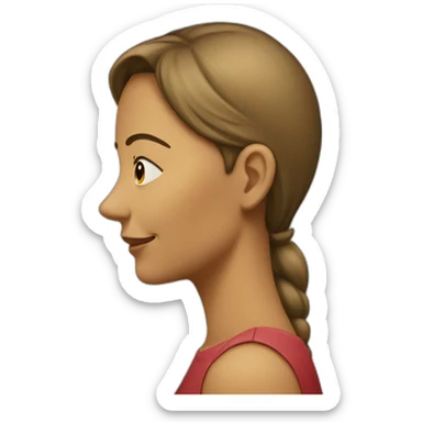 female profile in profile with a hump in the nose sticker