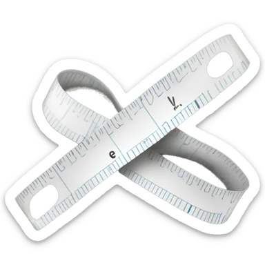 white measuring tape around sticker