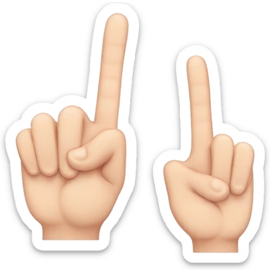 3 fingers up: index finger, middle finger and pinky finger sticker