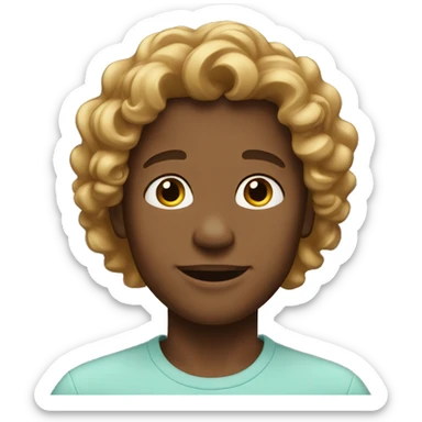 boy with caramel blond loose curls sticker