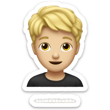 Blonde boy plays piano sticker