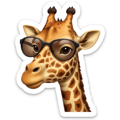 giraffe head and body wtih black sunglasses  sticker