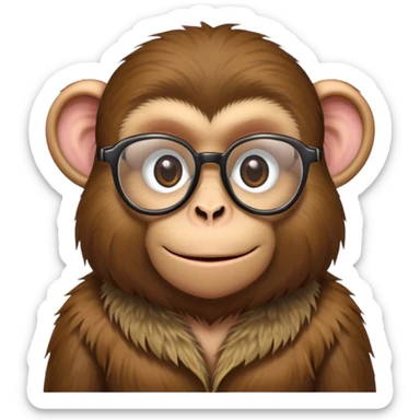Farmer monkey with glasses sticker