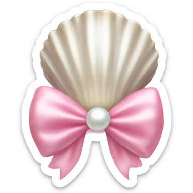 Pearl shell and light pink bow sticker