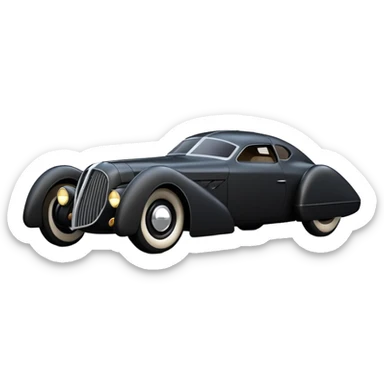  the animated series aerodynamic futuristic Batmobile loosely based on 1936 cord 812 (flat long straight faceted mechanical body) stealthy understated street rod  sticker
