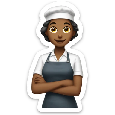 Jeune et belle serveuse sticker