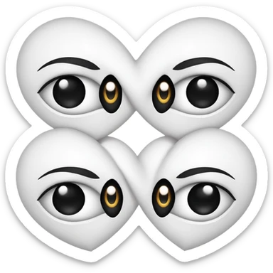 Eyes as hearts emoji but make the hearts black instead of red sticker