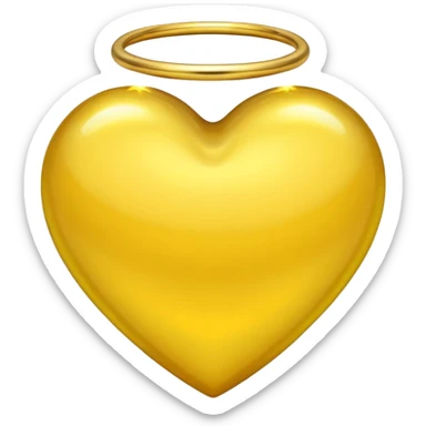yellow heart with a golden halo sticker