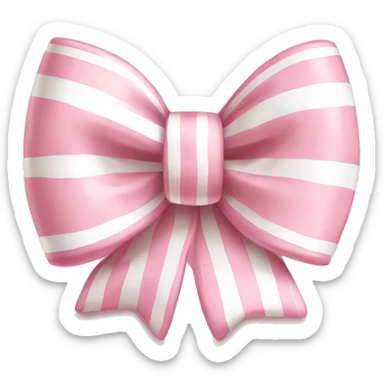 Cute Light pink and white striped bow  sticker