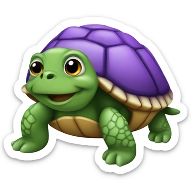 Turtle with purple shell sticker