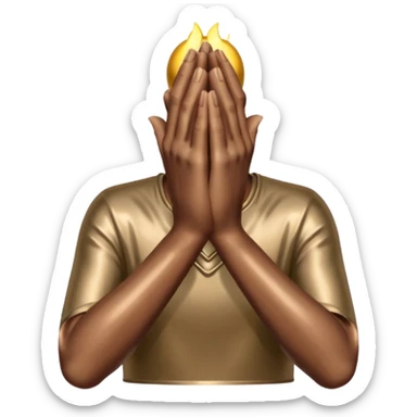 praying metallic hands sticker