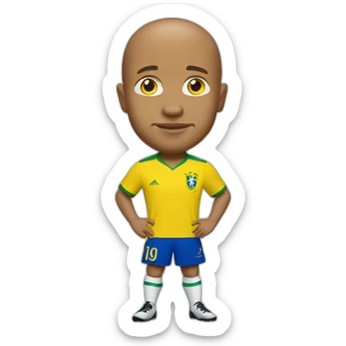 Roberto Carlos wearing yellow Brazil jersey sticker