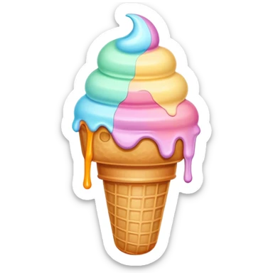 Melted pastel ice cream sticker