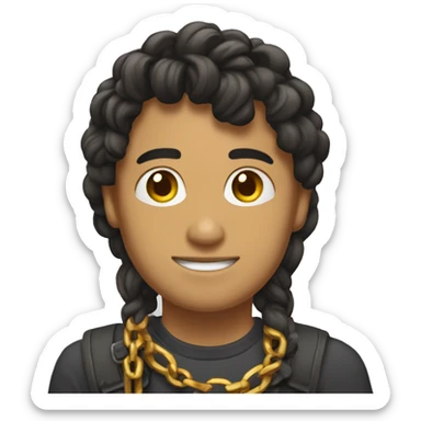 Muchacho mulatico con trenzas y cadenas de oro sticker