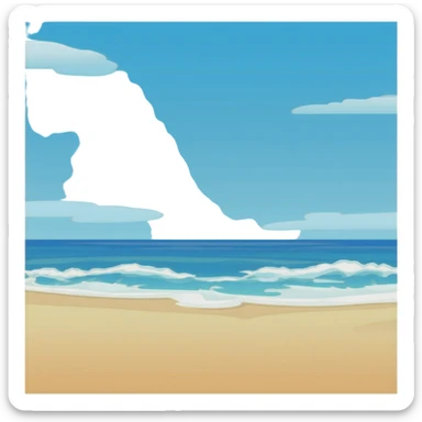 a full view of Ocean from the beach sticker